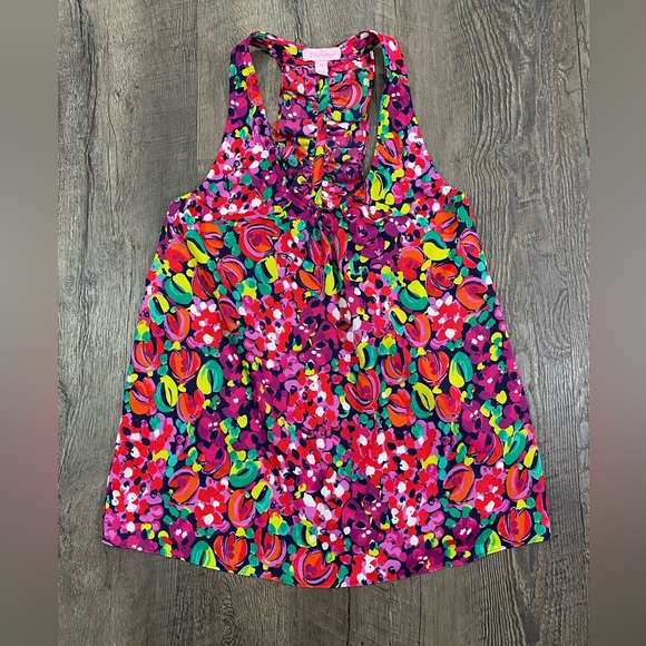 LILLY PULITZER Floral Ruffle back Tank - Picture 2 of 7